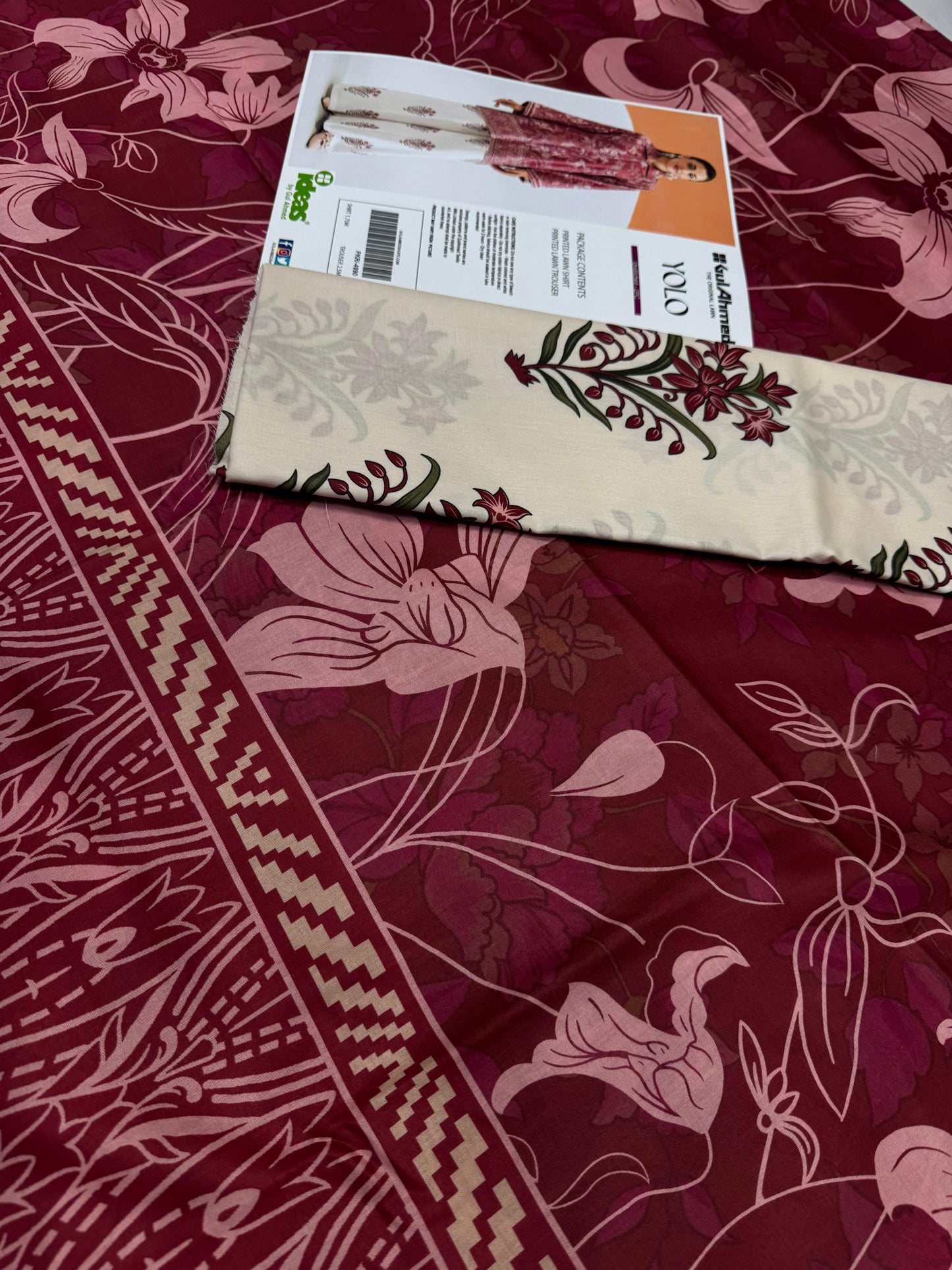 Gul Ahmad Co-ords Sets - Digital Printed Shirt & Trouser with Original Stamp