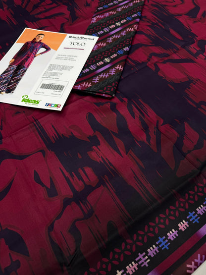 Gul Ahmad Co-ords Sets - Digital Printed Shirt & Trouser with Original Stamp