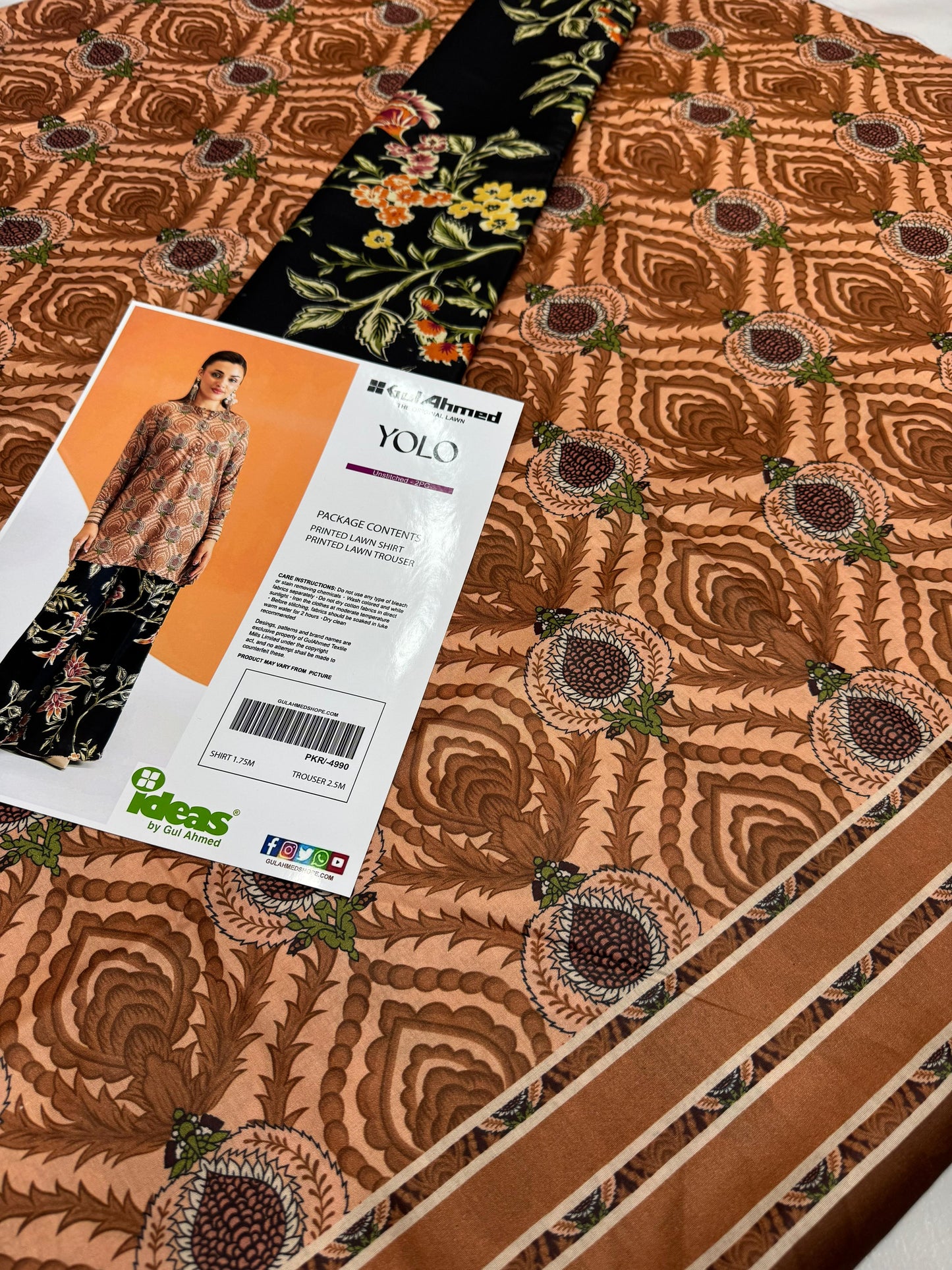 Gul Ahmad Co-ords Sets - Digital Printed Shirt & Trouser with Original Stamp