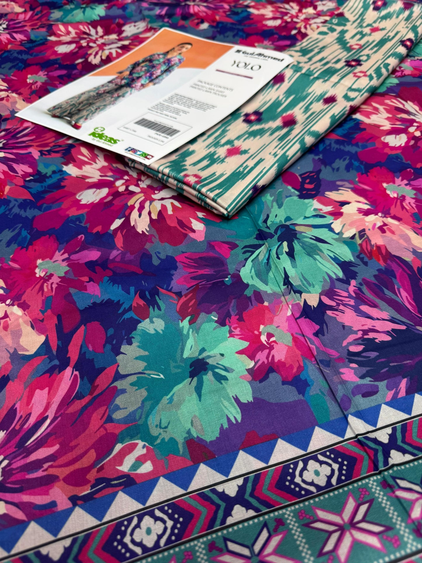 Gul Ahmad Co-ords Sets - Digital Printed Shirt & Trouser with Original Stamp