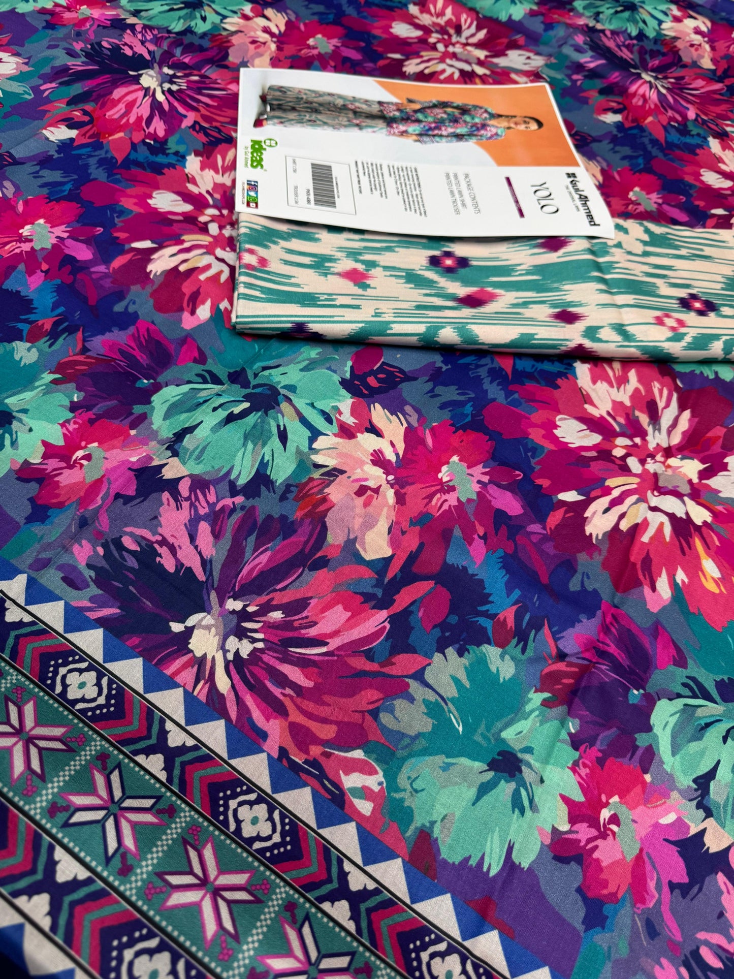 Gul Ahmad Co-ords Sets - Digital Printed Shirt & Trouser with Original Stamp