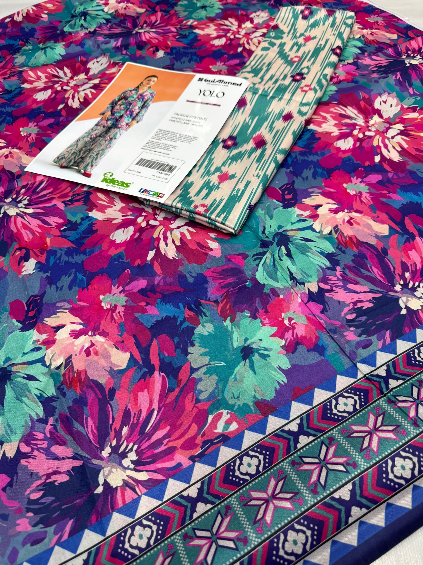 Gul Ahmad Co-ords Sets - Digital Printed Shirt & Trouser with Original Stamp