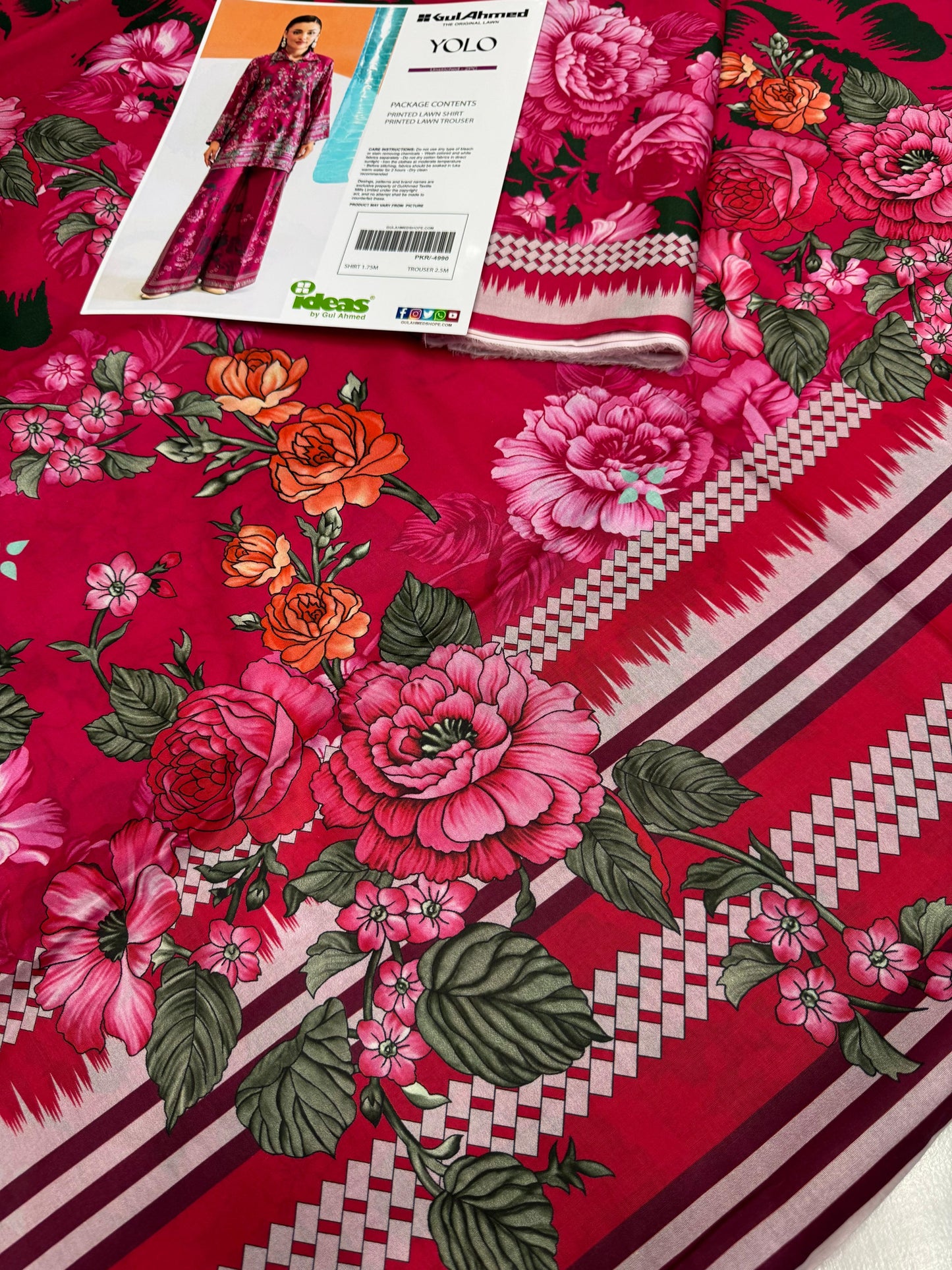 Gul Ahmad Co-ords Sets - Digital Printed Shirt & Trouser with Original Stamp