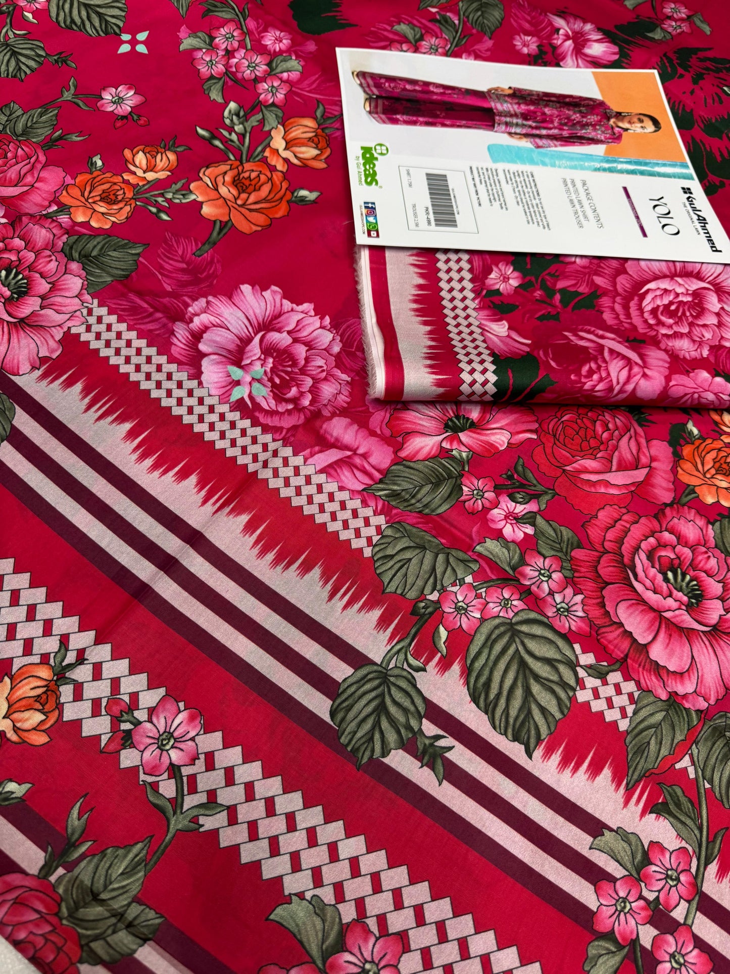 Gul Ahmad Co-ords Sets - Digital Printed Shirt & Trouser with Original Stamp