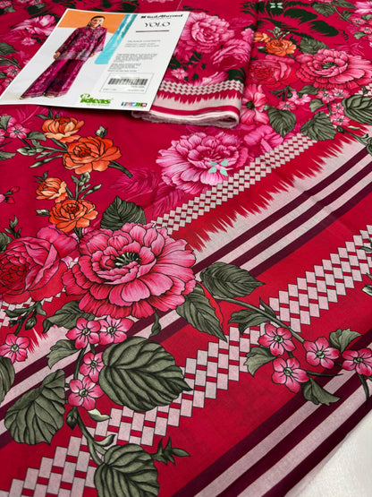 Gul Ahmad Co-ords Sets - Digital Printed Shirt & Trouser with Original Stamp