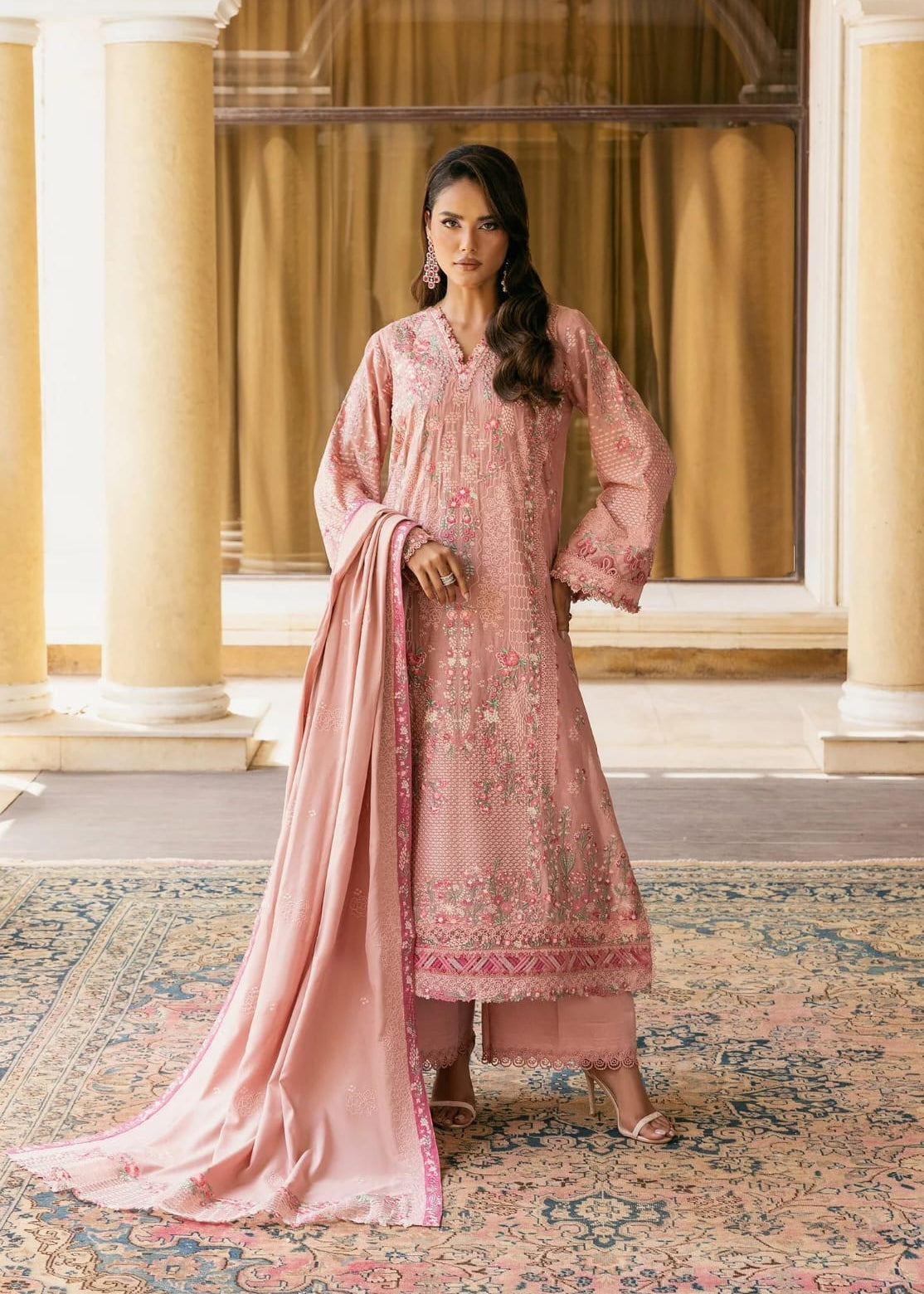 ELAF Luxury Lawn Heavy Embroidery Suit with Monark Dupatta