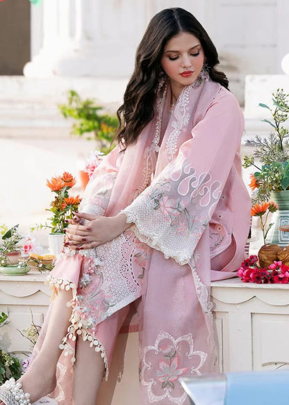 BIN ILYAS Luxury Lawn Heavy Embroidery Suit with Cotton Net Dupatta