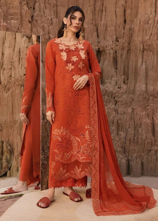 RangRasiya Luxury Lawn Heavy Embroidery Suit with Cotton Net Dupatta