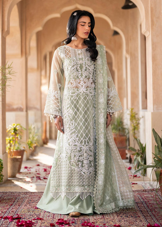 BIN ILYAS Dilbaro Luxury Tufting & Sequence Embroidered Organza Suit