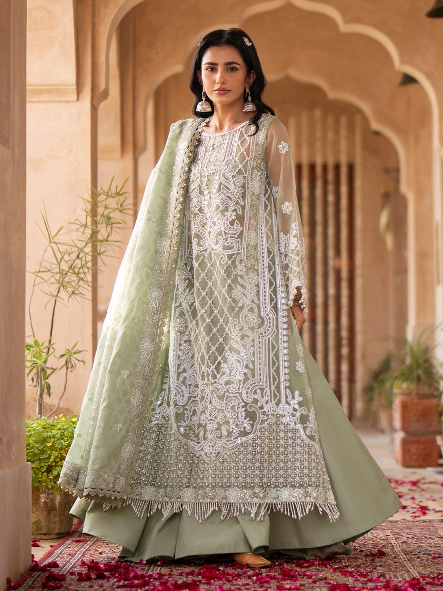 BIN ILYAS Dilbaro Luxury Tufting & Sequence Embroidered Organza Suit