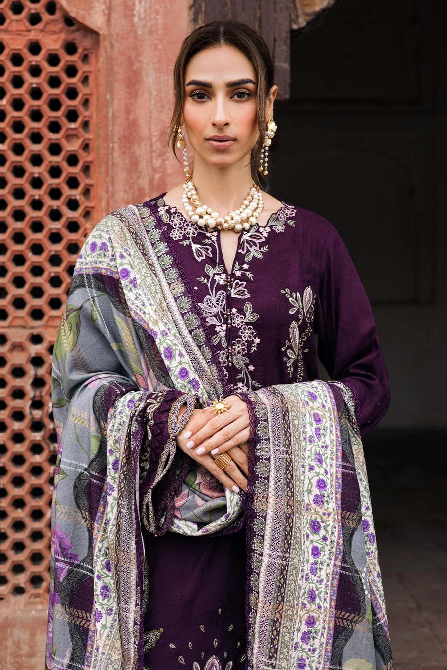 Nureh Heavy Chikankari Embroidered Airjet Lawn Suit with Bamber Chiffon Dupatta