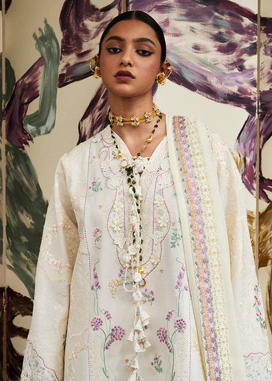 SUFFUSE Luxury Lawn Heavy Embroidery Suit with Stripe Net Dupatta
