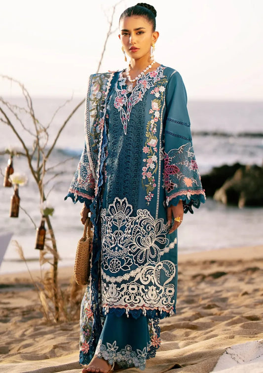 AJR Luxury Lawn Heavy Embroidered Collection with Organza Lace