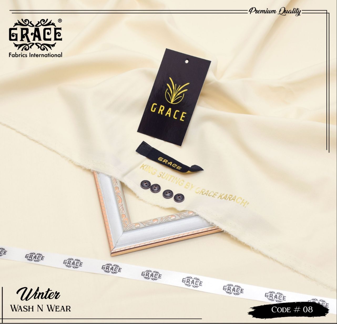 Grace Wash & Wear Unstitched Men Suit