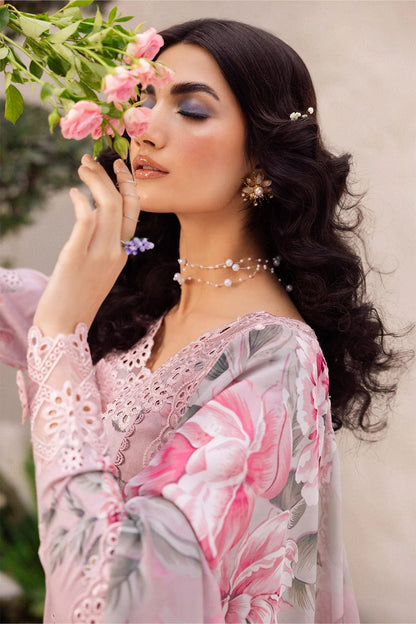 Iznik 3Pc Embroidered Lawn Suit With Digital Printed Chiffon Dupatta