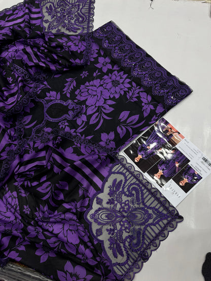 Iznik Hit Code with Voile Dupatta - Digital Printed Airjet Lawn Suit with Embroidery